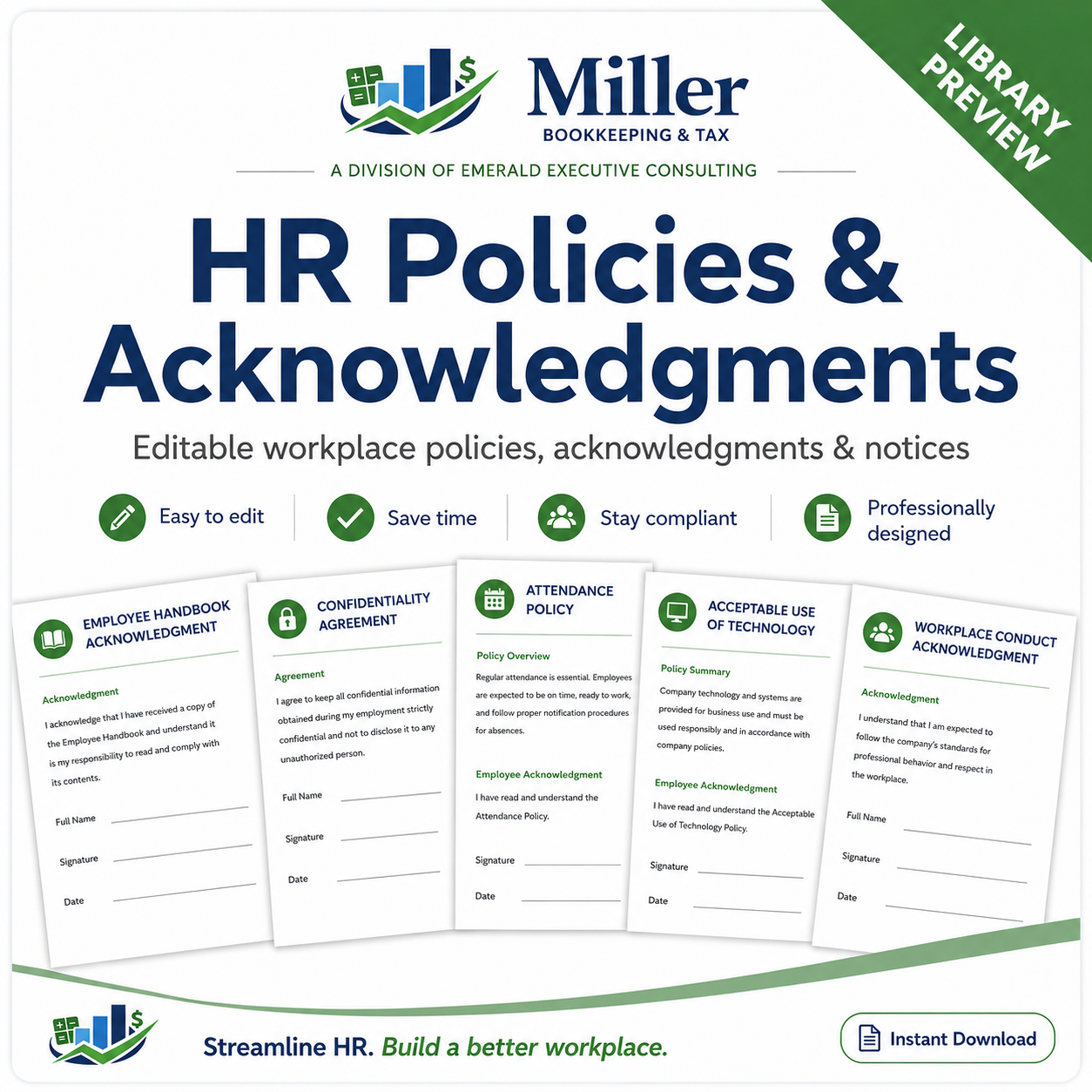 HR Policies and Acknowledgments preview